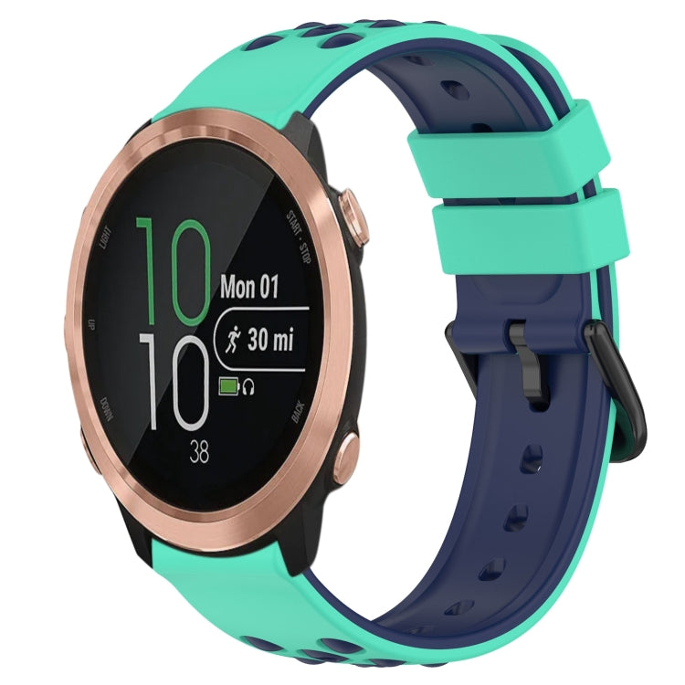 For Garmin Forerunner 645 Music 20mm Two-Color Porous Silicone Watch Band