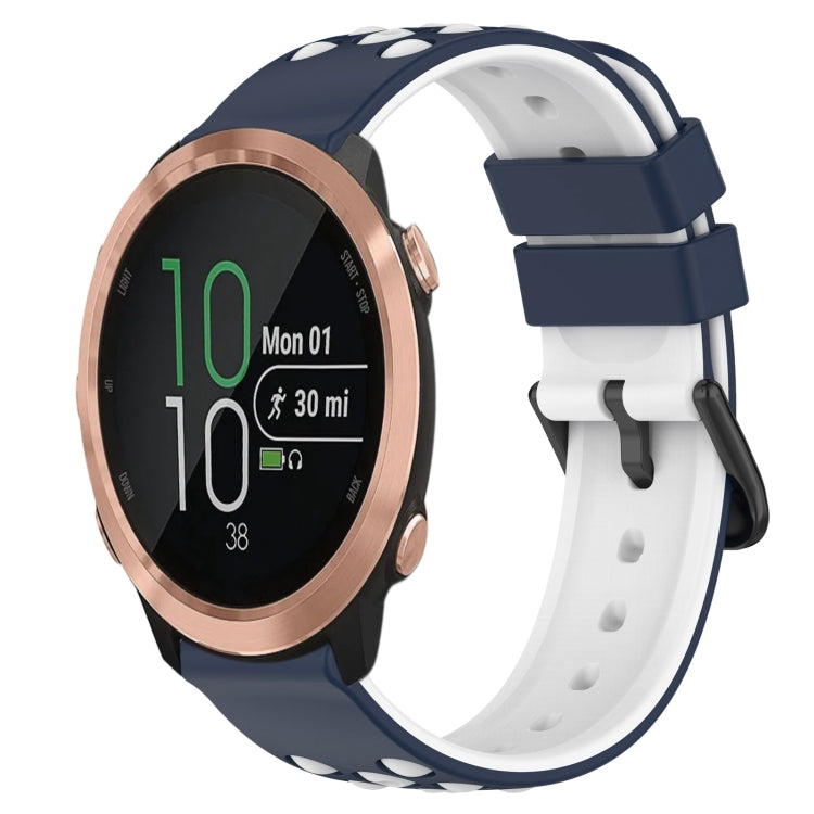 For Garmin Forerunner 645 Music 20mm Two-Color Porous Silicone Watch Band