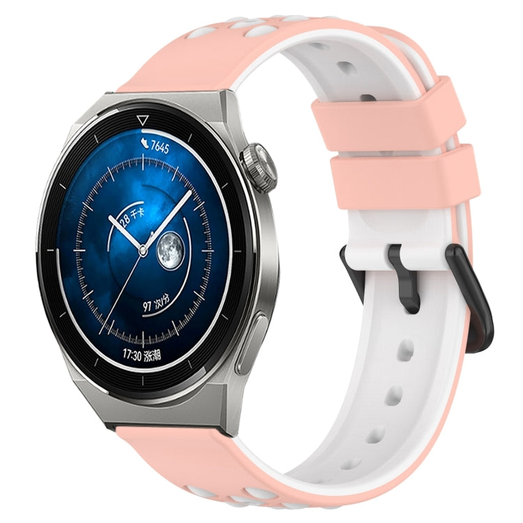 For Huawei Watch GT3 Pro 43mm 20mm Two-Color Porous Silicone Watch Band