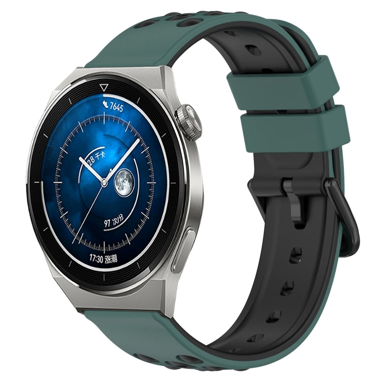For Huawei Watch GT3 Pro 43mm 20mm Two-Color Porous Silicone Watch Band