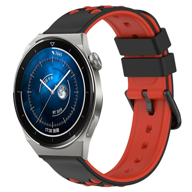 For Huawei Watch GT3 Pro 43mm 20mm Two-Color Porous Silicone Watch Band