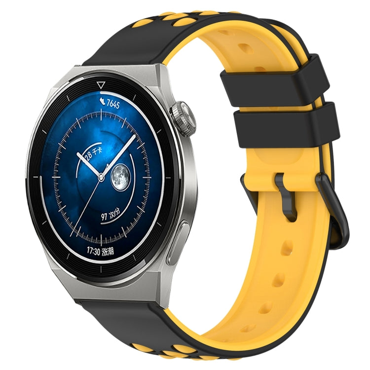 For Huawei Watch GT3 Pro 43mm 20mm Two-Color Porous Silicone Watch Band