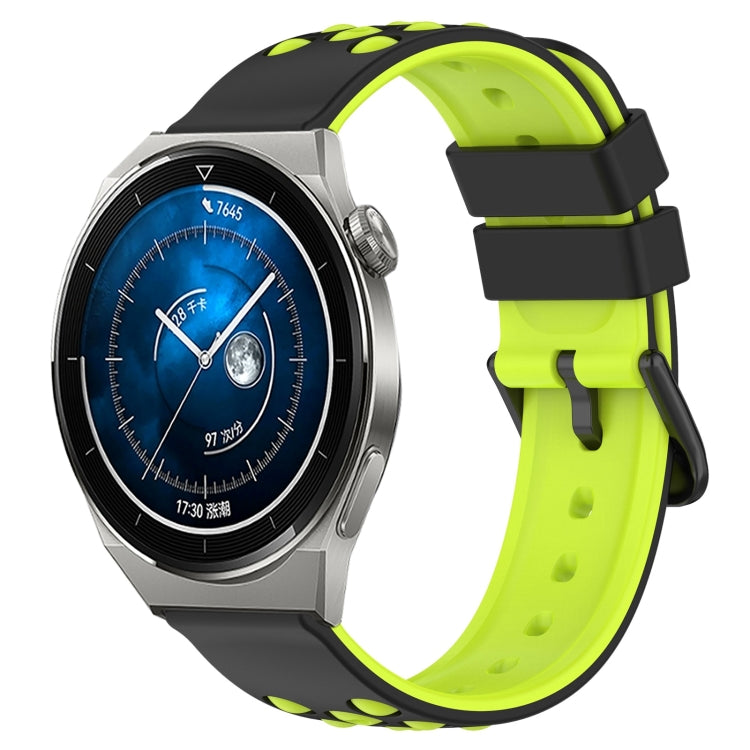 For Huawei Watch GT3 Pro 43mm 20mm Two-Color Porous Silicone Watch Band