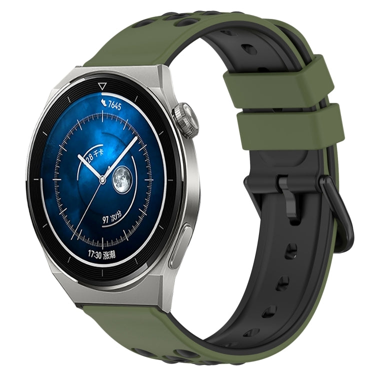 For Huawei Watch GT3 Pro 43mm 20mm Two-Color Porous Silicone Watch Band