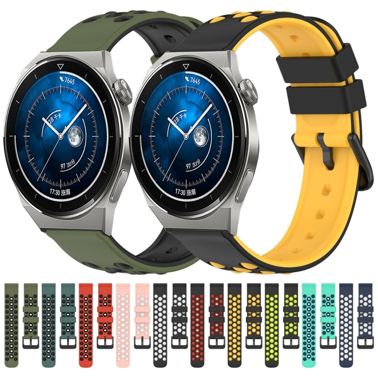 For Huawei Watch GT3 Pro 43mm 20mm Two-Color Porous Silicone Watch Band