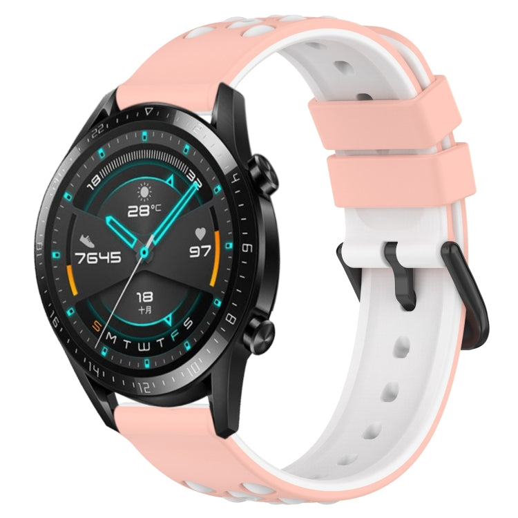 For Huawei Watch GT2 42mm 20mm Two-Color Porous Silicone Watch Band