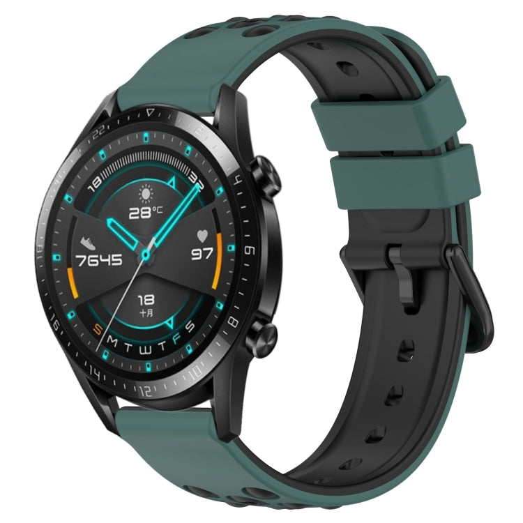 For Huawei Watch GT2 42mm 20mm Two-Color Porous Silicone Watch Band