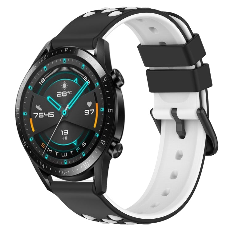 For Huawei Watch GT2 42mm 20mm Two-Color Porous Silicone Watch Band