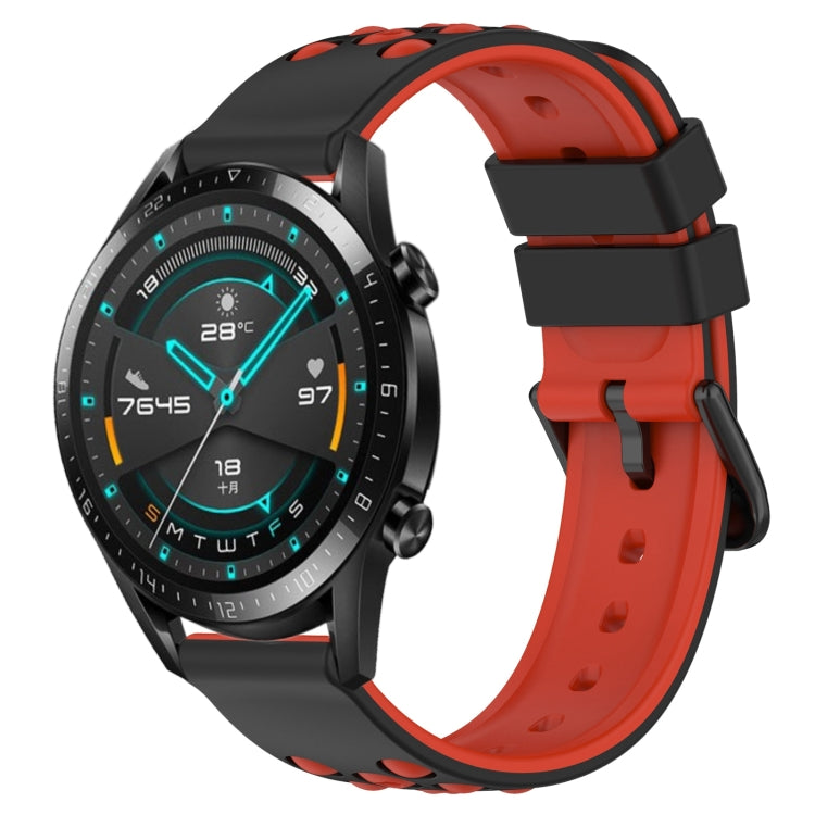For Huawei Watch GT2 42mm 20mm Two-Color Porous Silicone Watch Band