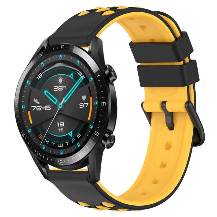 For Huawei Watch GT2 42mm 20mm Two-Color Porous Silicone Watch Band