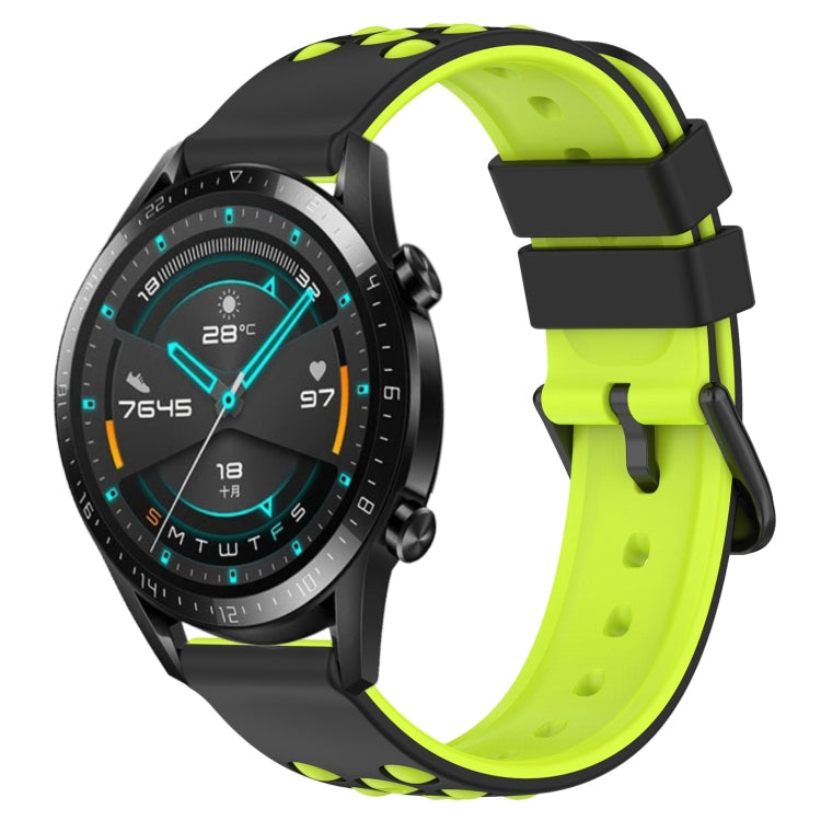 For Huawei Watch GT2 42mm 20mm Two-Color Porous Silicone Watch Band