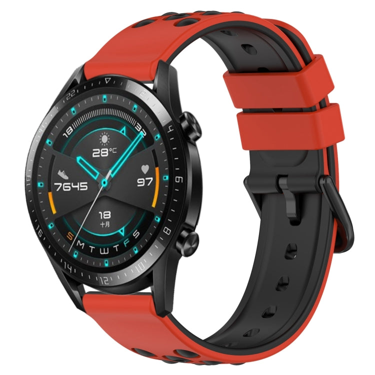 For Huawei Watch GT2 42mm 20mm Two-Color Porous Silicone Watch Band