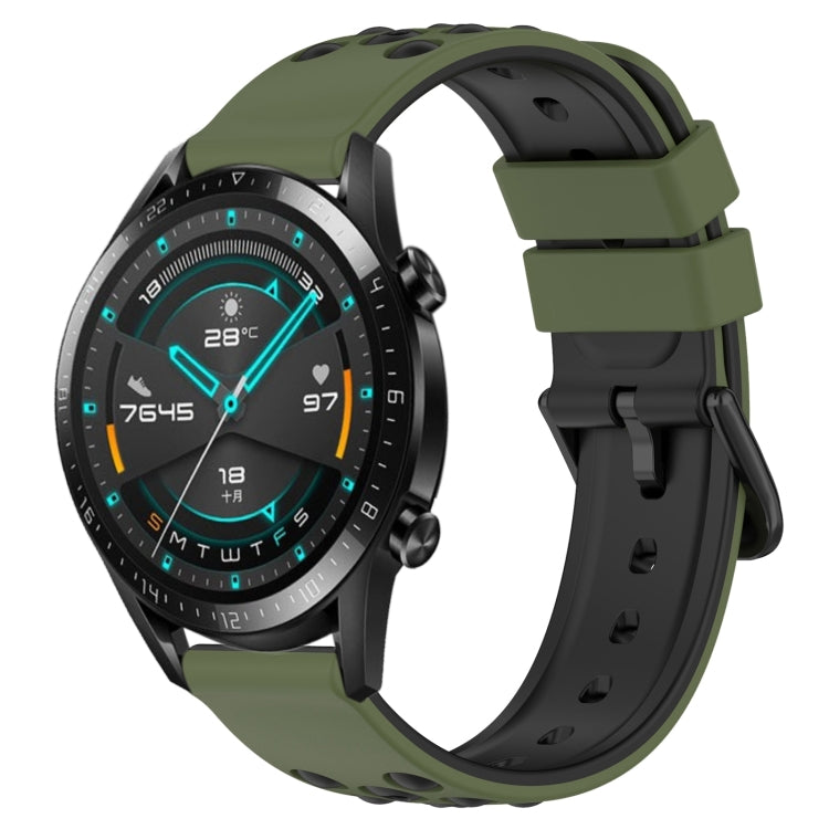 For Huawei Watch GT2 42mm 20mm Two-Color Porous Silicone Watch Band