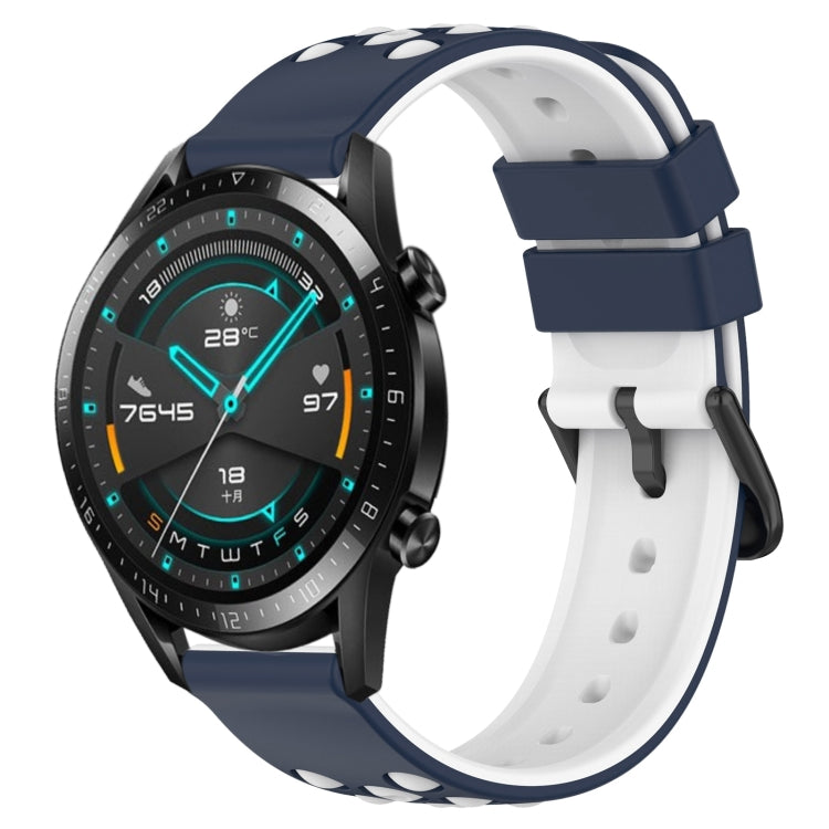 For Huawei Watch GT2 42mm 20mm Two-Color Porous Silicone Watch Band