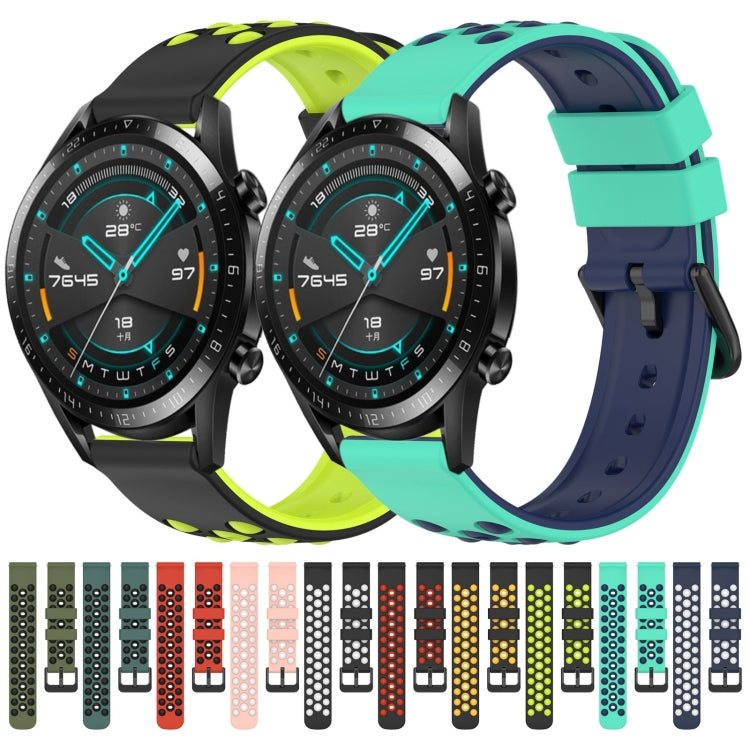 For Huawei Watch GT2 42mm 20mm Two-Color Porous Silicone Watch Band