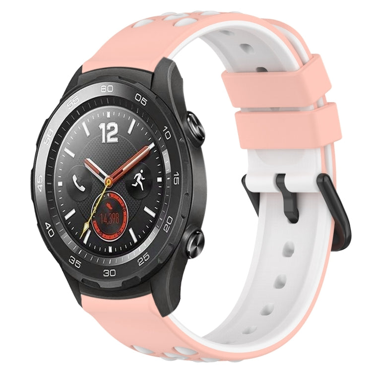For Huawei Watch 2 20mm Two-Color Porous Silicone Watch Band