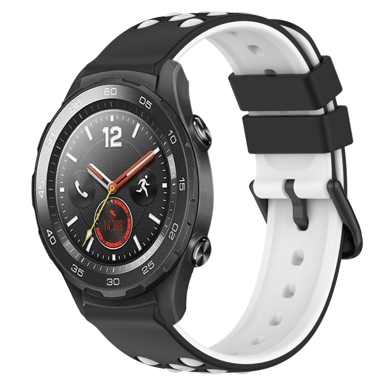 For Huawei Watch 2 20mm Two-Color Porous Silicone Watch Band