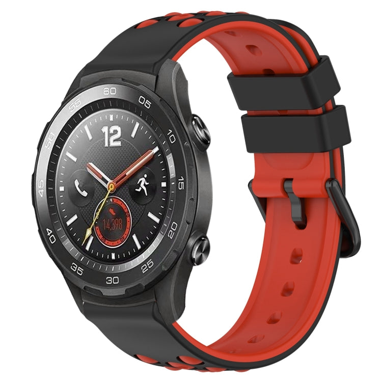 For Huawei Watch 2 20mm Two-Color Porous Silicone Watch Band