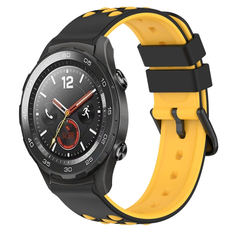 For Huawei Watch 2 20mm Two-Color Porous Silicone Watch Band