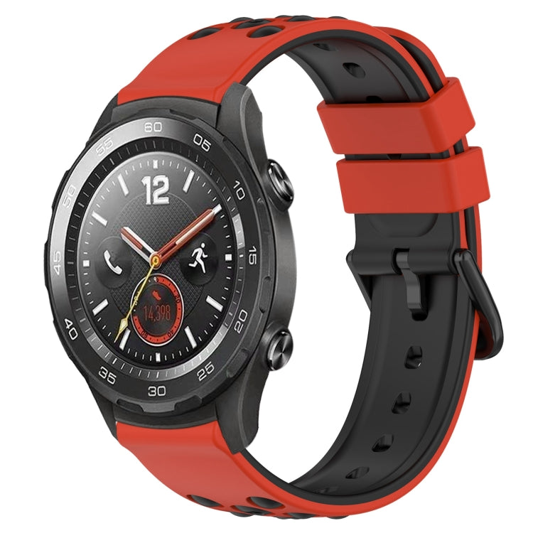 For Huawei Watch 2 20mm Two-Color Porous Silicone Watch Band