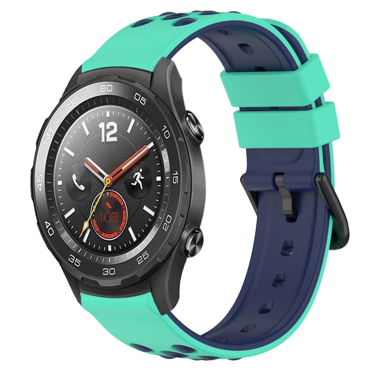 For Huawei Watch 2 20mm Two-Color Porous Silicone Watch Band