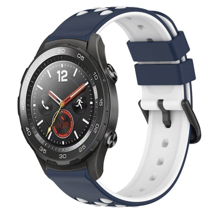 For Huawei Watch 2 20mm Two-Color Porous Silicone Watch Band