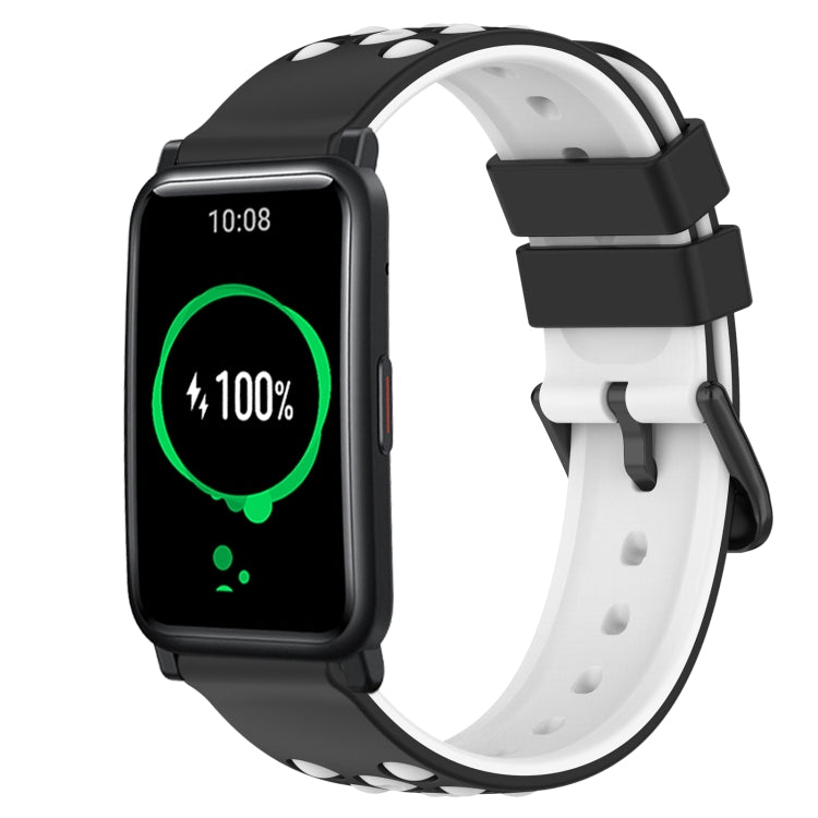 For Honor Watch ES 20mm Two-Color Porous Silicone Watch Band