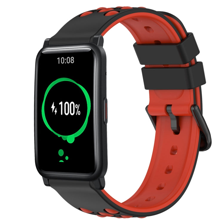 For Honor Watch ES 20mm Two-Color Porous Silicone Watch Band