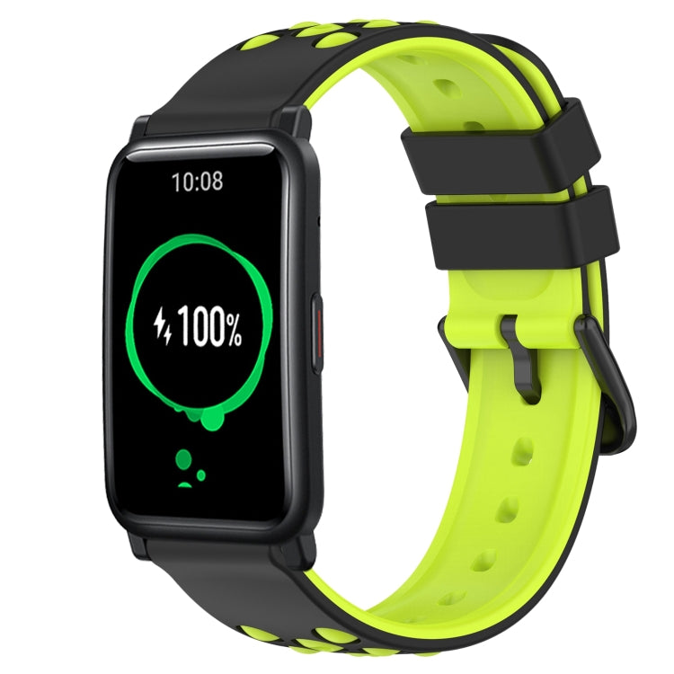 For Honor Watch ES 20mm Two-Color Porous Silicone Watch Band