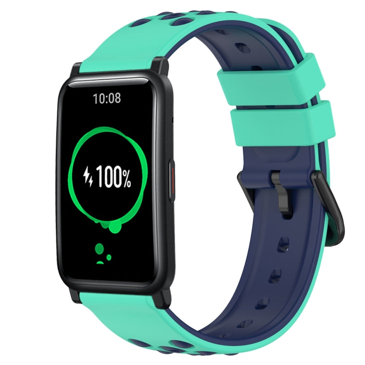 For Honor Watch ES 20mm Two-Color Porous Silicone Watch Band