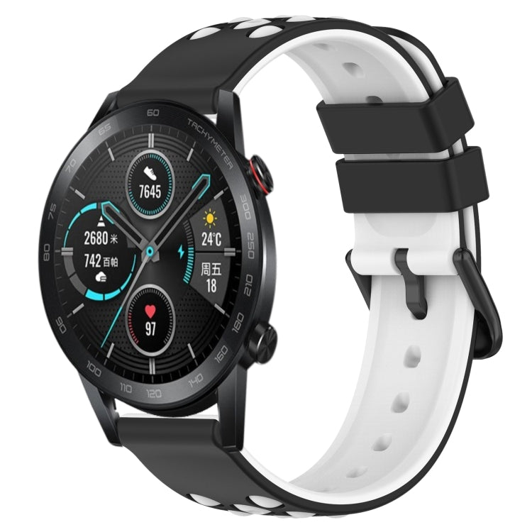 For Honor Magic Watch2 42mm 20mm Two-Color Porous Silicone Watch Band