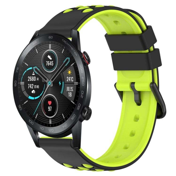 For Honor Magic Watch2 42mm 20mm Two-Color Porous Silicone Watch Band