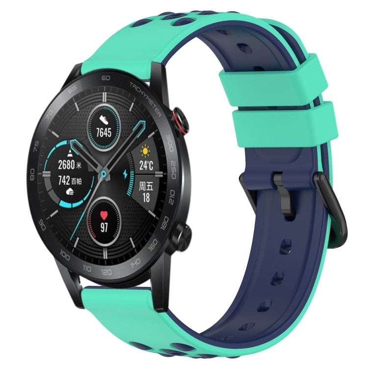 For Honor Magic Watch2 42mm 20mm Two-Color Porous Silicone Watch Band