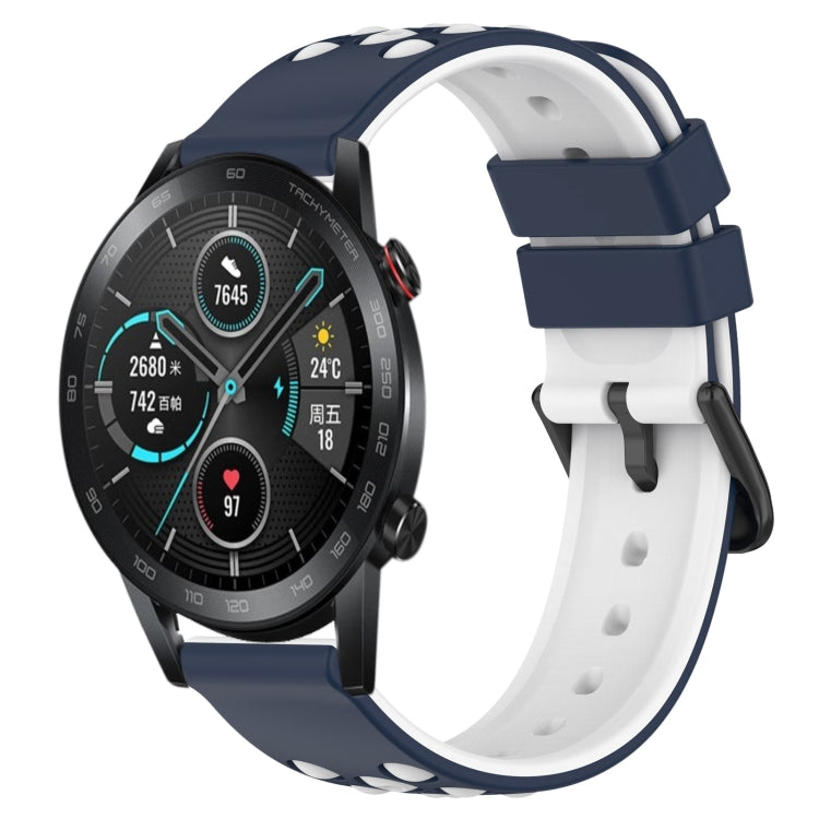For Honor Magic Watch2 42mm 20mm Two-Color Porous Silicone Watch Band
