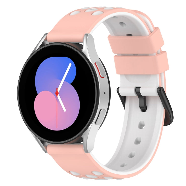 For Samsung Galaxy Watch5 44mm 20mm Two-Color Porous Silicone Watch Band