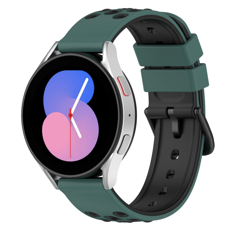 For Samsung Galaxy Watch5 44mm 20mm Two-Color Porous Silicone Watch Band