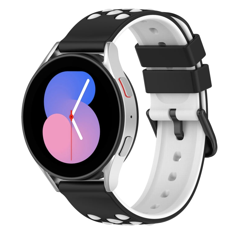 For Samsung Galaxy Watch5 44mm 20mm Two-Color Porous Silicone Watch Band