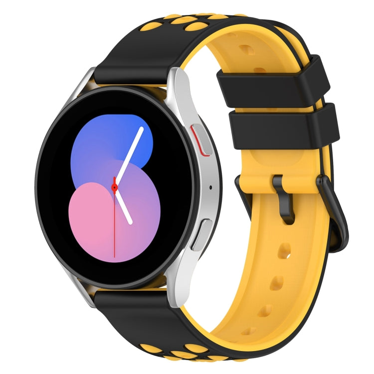 For Samsung Galaxy Watch5 44mm 20mm Two-Color Porous Silicone Watch Band