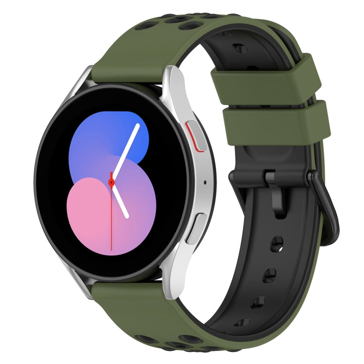 For Samsung Galaxy Watch5 40mm 20mm Two-Color Porous Silicone Watch Band