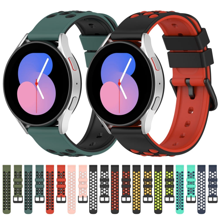 For Samsung Galaxy Watch5 40mm 20mm Two-Color Porous Silicone Watch Band