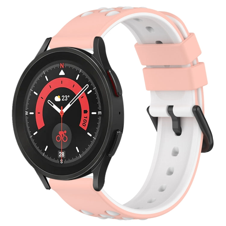 For Samsung Galaxy Watch5 Pro 45mm 20mm Two-Color Porous Silicone Watch Band
