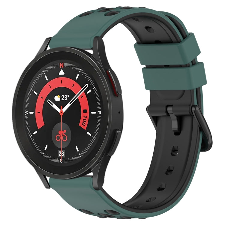 For Samsung Galaxy Watch5 Pro 45mm 20mm Two-Color Porous Silicone Watch Band