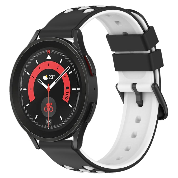 For Samsung Galaxy Watch5 Pro 45mm 20mm Two-Color Porous Silicone Watch Band