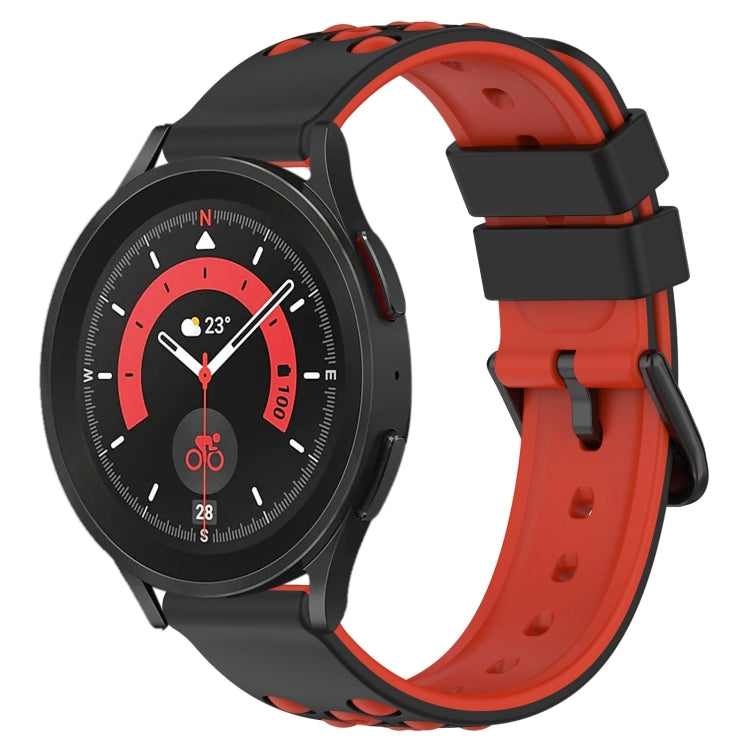 For Samsung Galaxy Watch5 Pro 45mm 20mm Two-Color Porous Silicone Watch Band