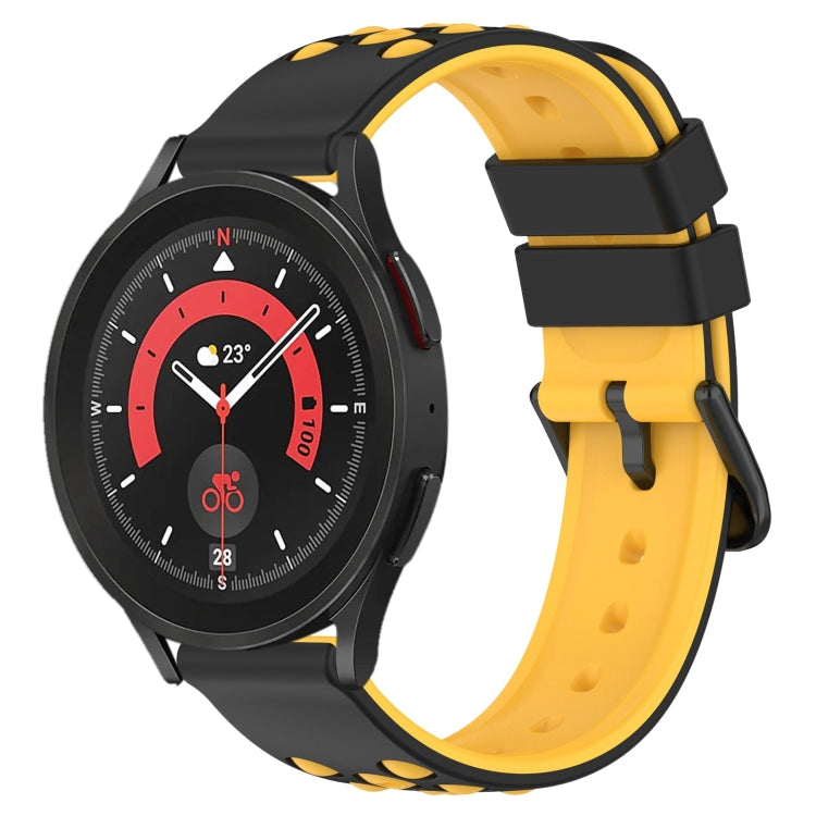 For Samsung Galaxy Watch5 Pro 45mm 20mm Two-Color Porous Silicone Watch Band