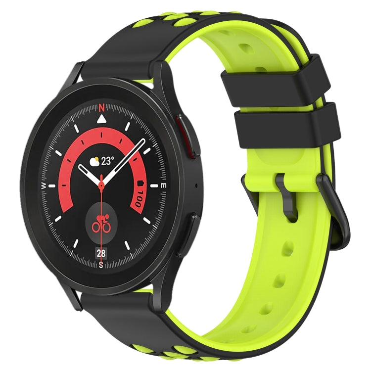 For Samsung Galaxy Watch5 Pro 45mm 20mm Two-Color Porous Silicone Watch Band