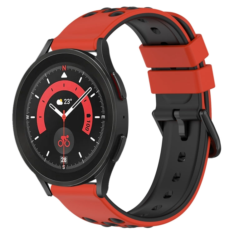 For Samsung Galaxy Watch5 Pro 45mm 20mm Two-Color Porous Silicone Watch Band