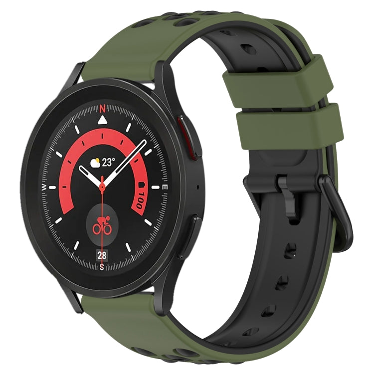 For Samsung Galaxy Watch5 Pro 45mm 20mm Two-Color Porous Silicone Watch Band