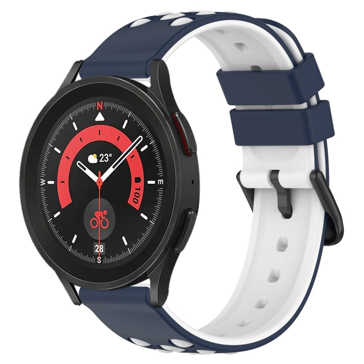 For Samsung Galaxy Watch5 Pro 45mm 20mm Two-Color Porous Silicone Watch Band