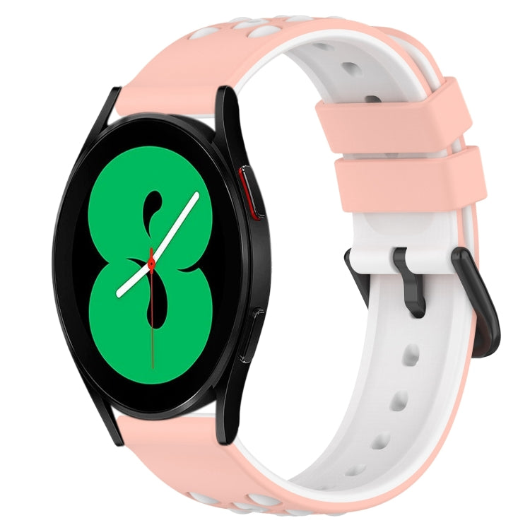 For Samsung Galaxy Watch4 44mm 20mm Two-Color Porous Silicone Watch Band
